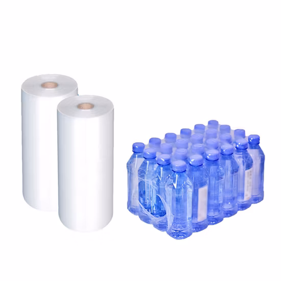 Filme retrátil transparente delicado de LDPE PE para embalagem de garrafa de água