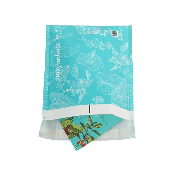 Envio biodegradável envelopes acolchoados auto selo papel kraft mailer embalagem expressa compostável poli mailer saco de bolhas